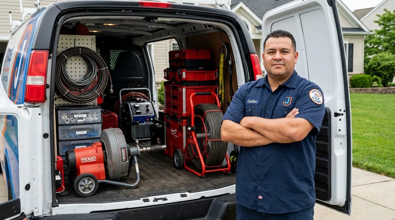 Professional drain cleaning equipment and Johns Plumbing LLC plumber in Port Saint Lucie