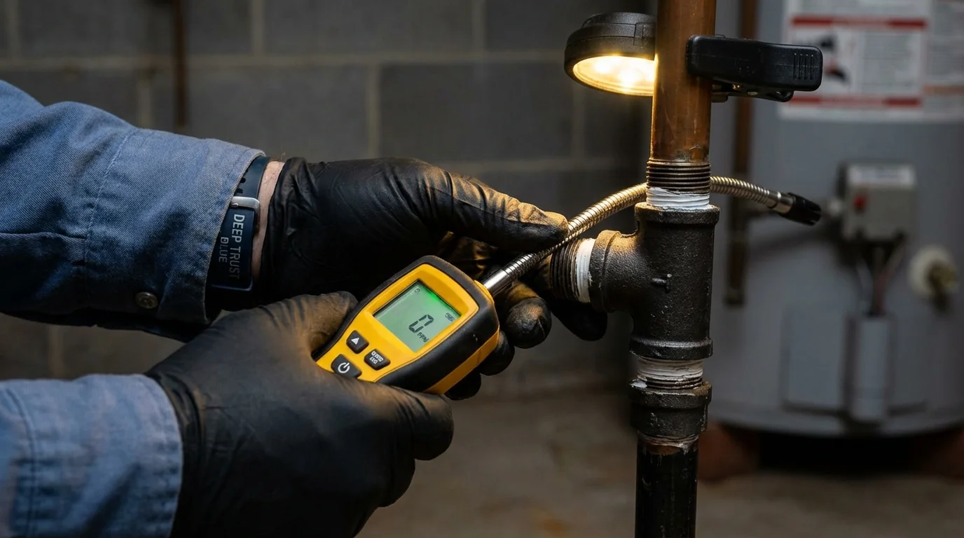 Gas leak detection with electronic sniffer by Johns Plumbing LLC in Port Saint Lucie