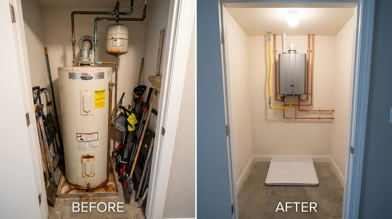 Tank water heater versus wall-mounted tankless unit comparison for Port Saint Lucie, FL homeowners